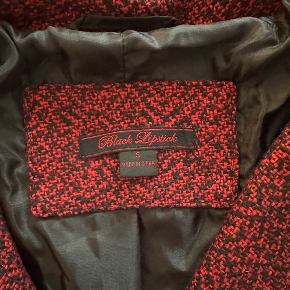 Black Lipstick Red and Black Tweed Jacket